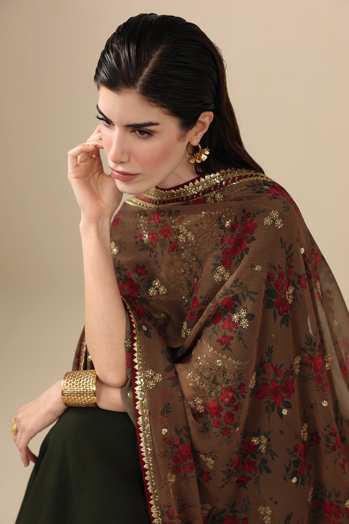 EMBROIDERED CHIFFON UC-3121
