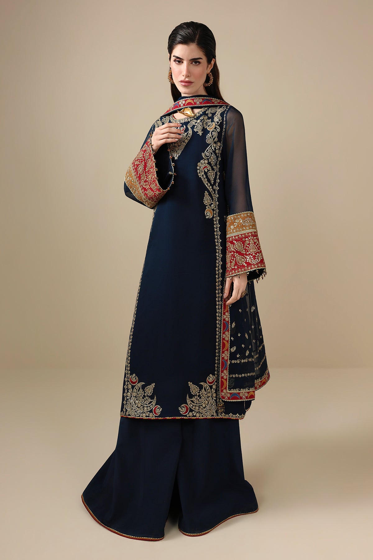 EMBROIDERED CHIFFON UC-3119