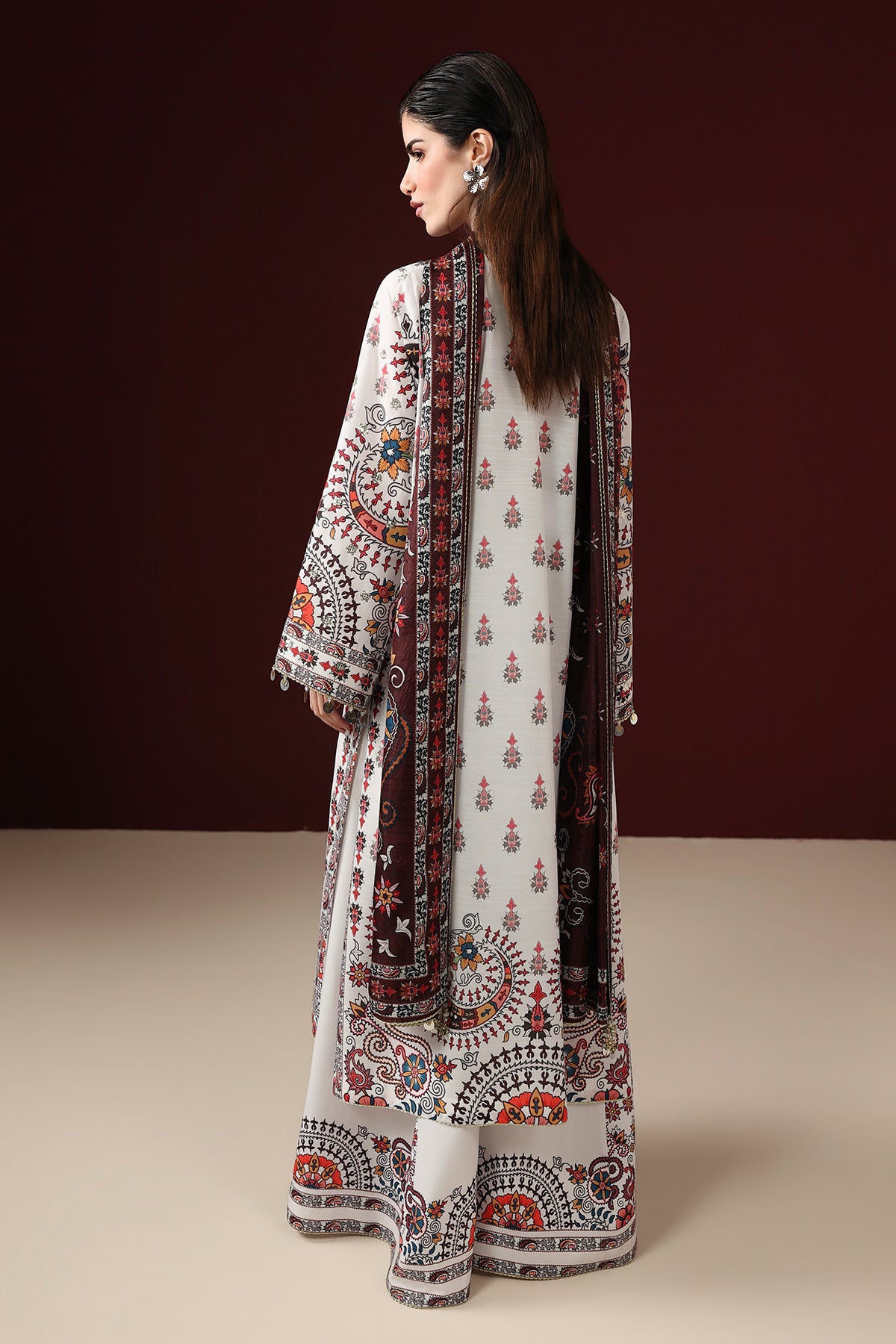 EMBROIDERED RAW SILK UR-7088