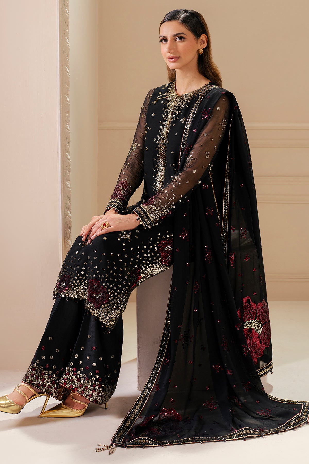 EMBROIDERED CHIFFON UC-3070