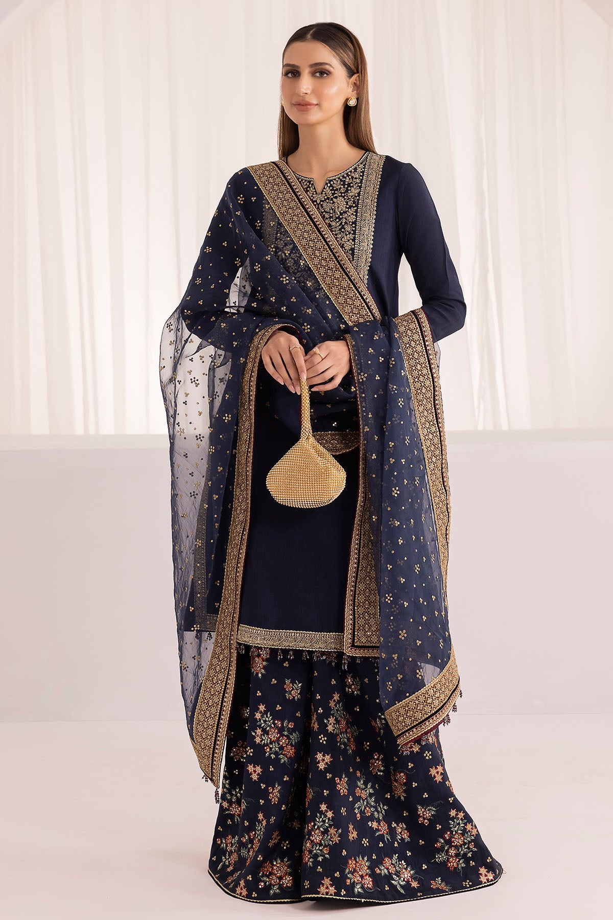 Embroidered Raw Silk UR-7008