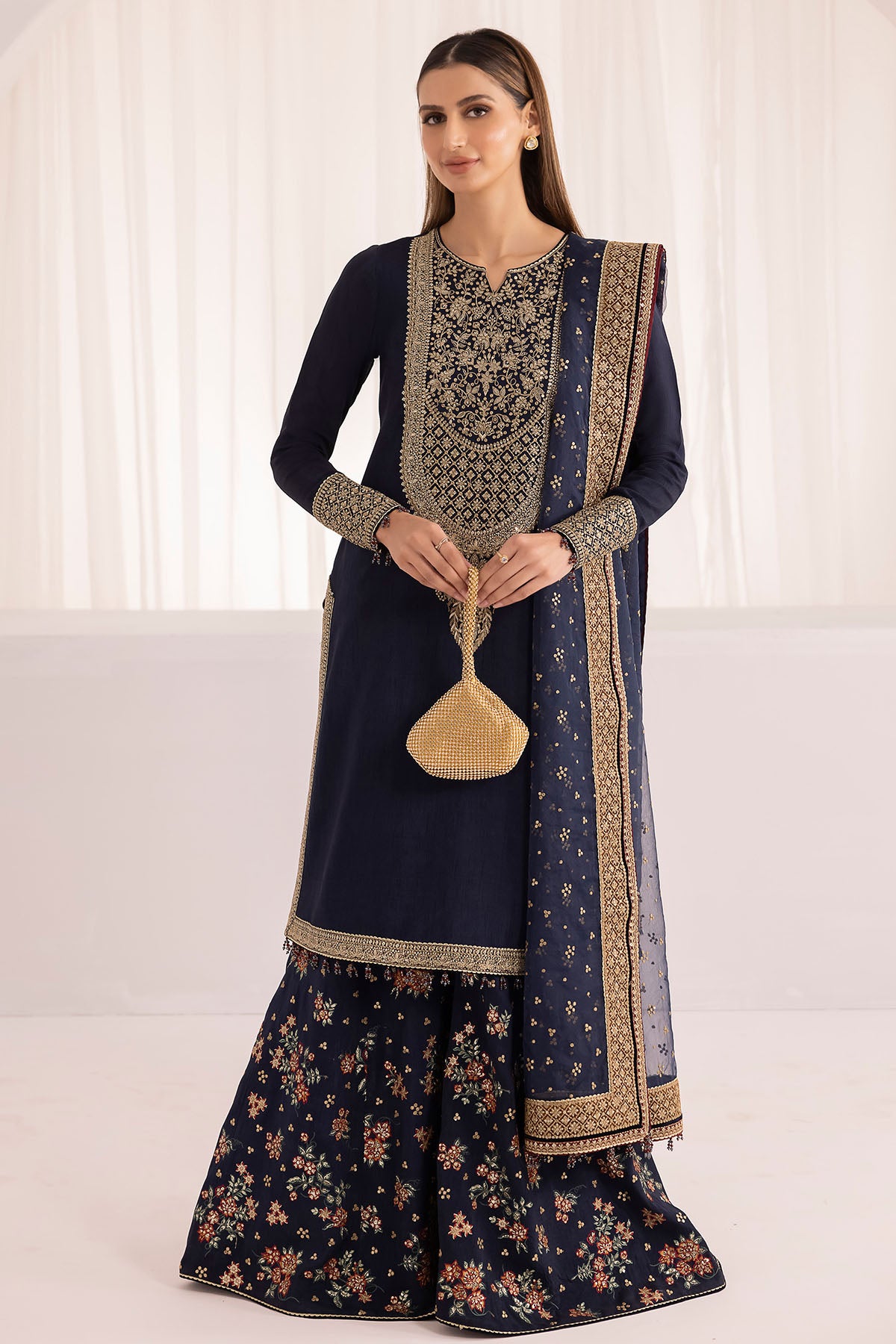 Embroidered Raw Silk UR-7008