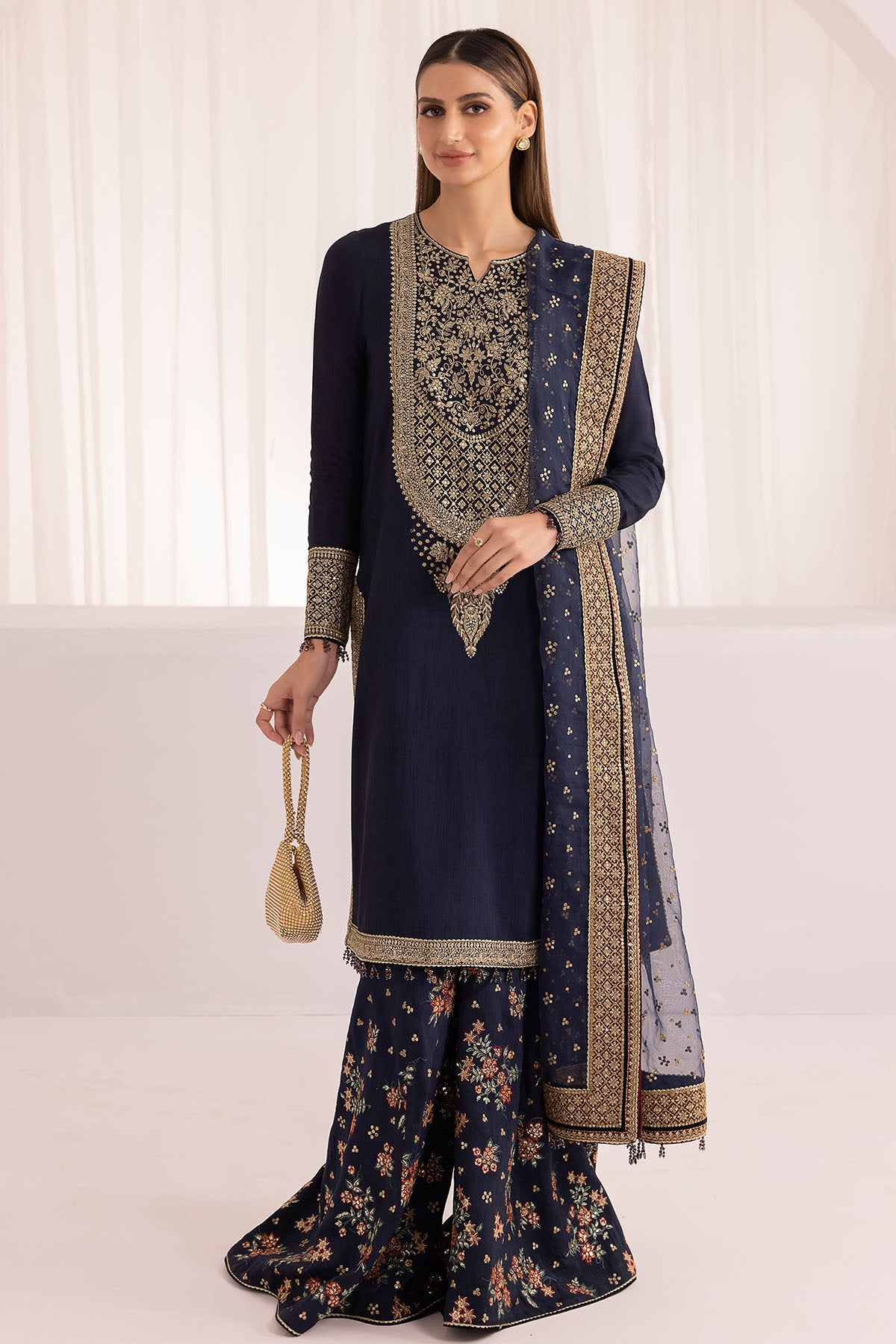 Embroidered Raw Silk UR-7008