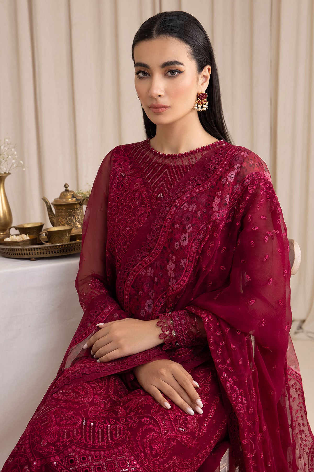 EMBROIDERED CHIFFON UC-3011