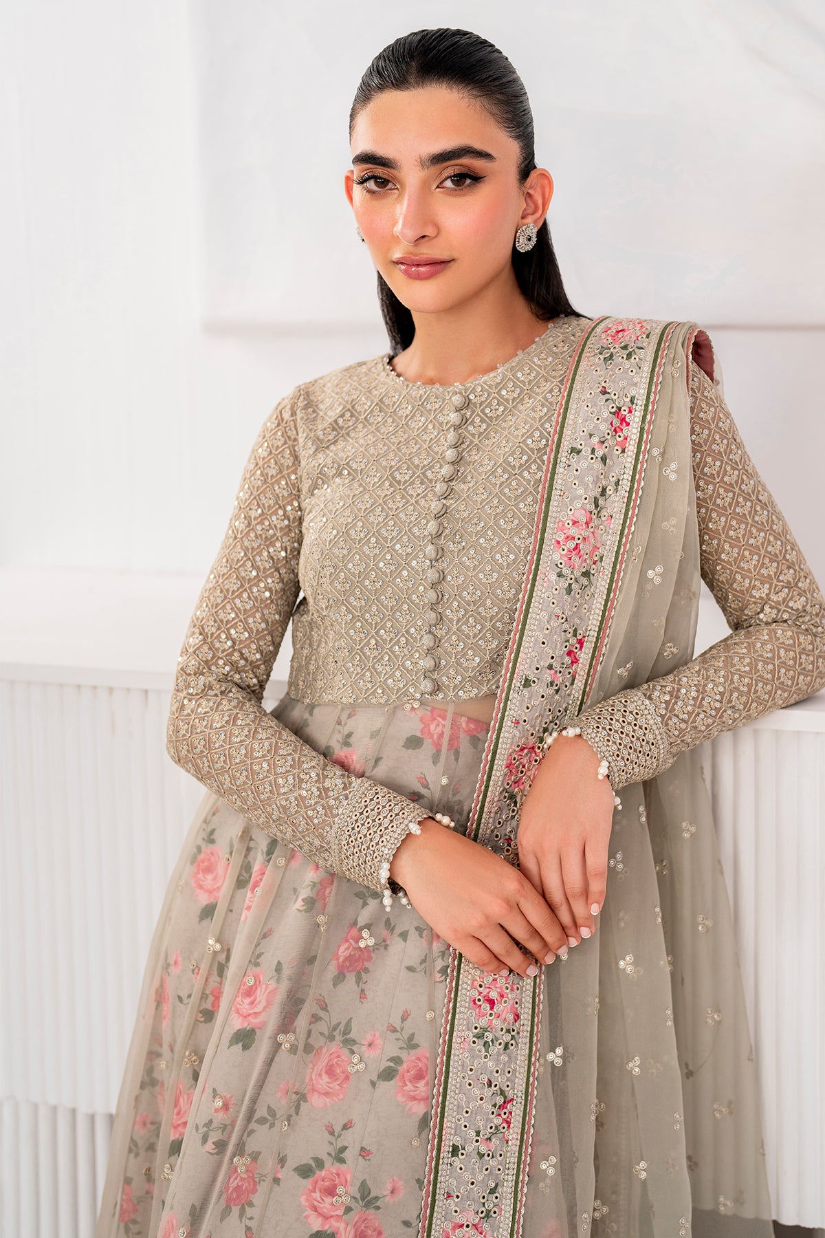 EMBROIDERED CHIFFON UC-3059