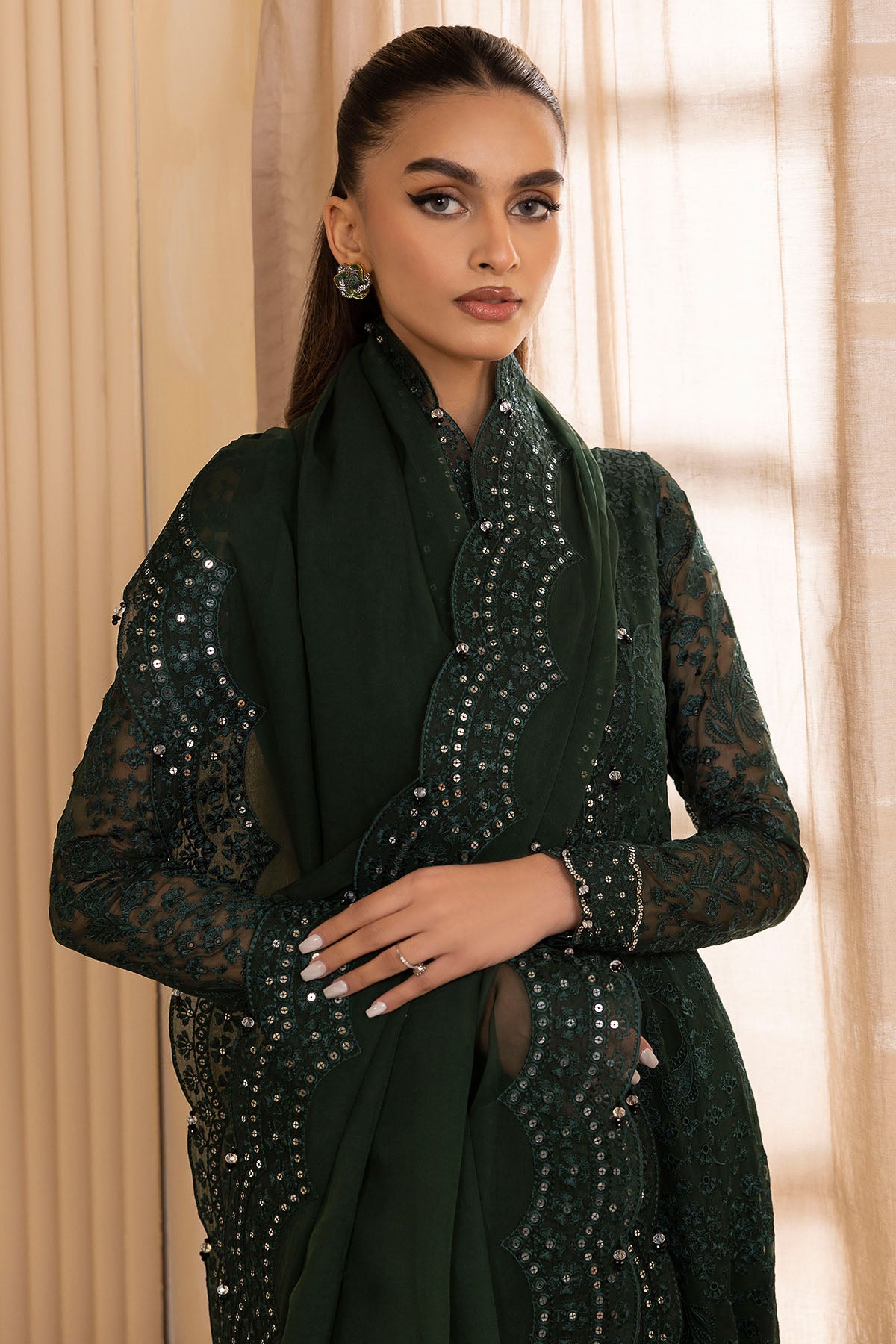 EMBROIDERED CHIFFON UC-3034