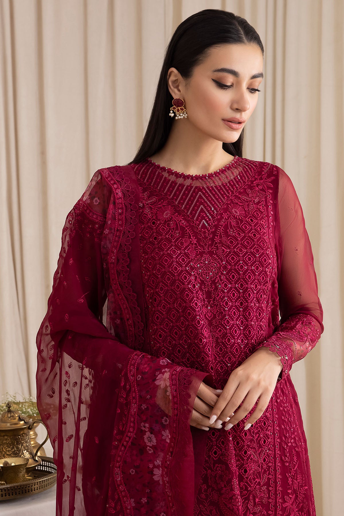 EMBROIDERED CHIFFON UC-3011