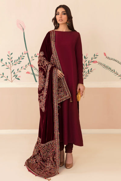 Embroidered Velvet Shawl VS-8003