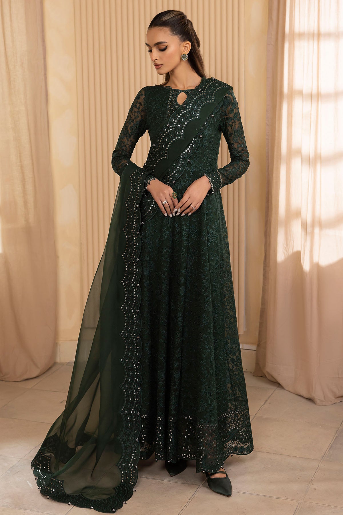 EMBROIDERED CHIFFON UC-3034