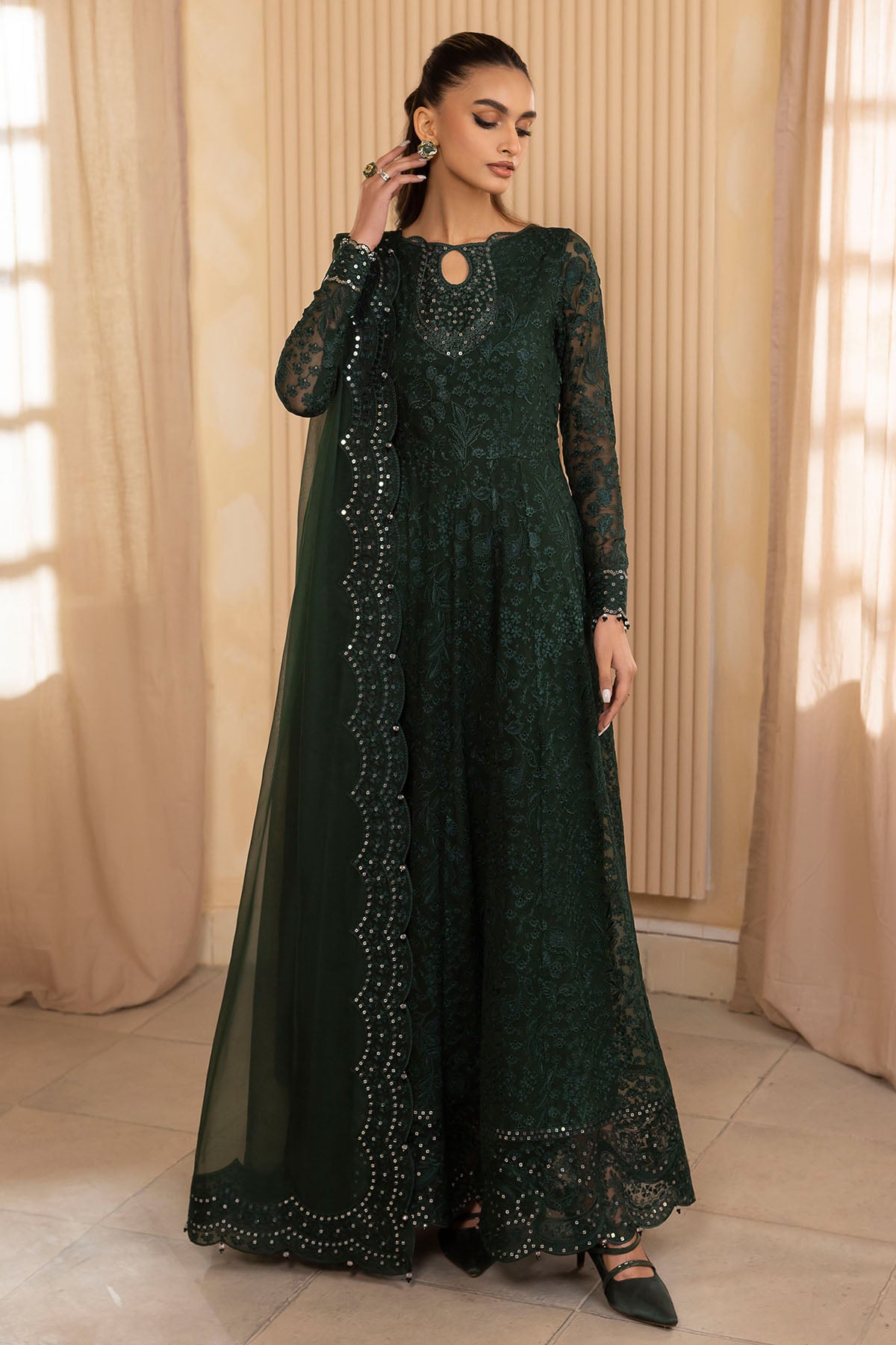 EMBROIDERED CHIFFON UC-3034