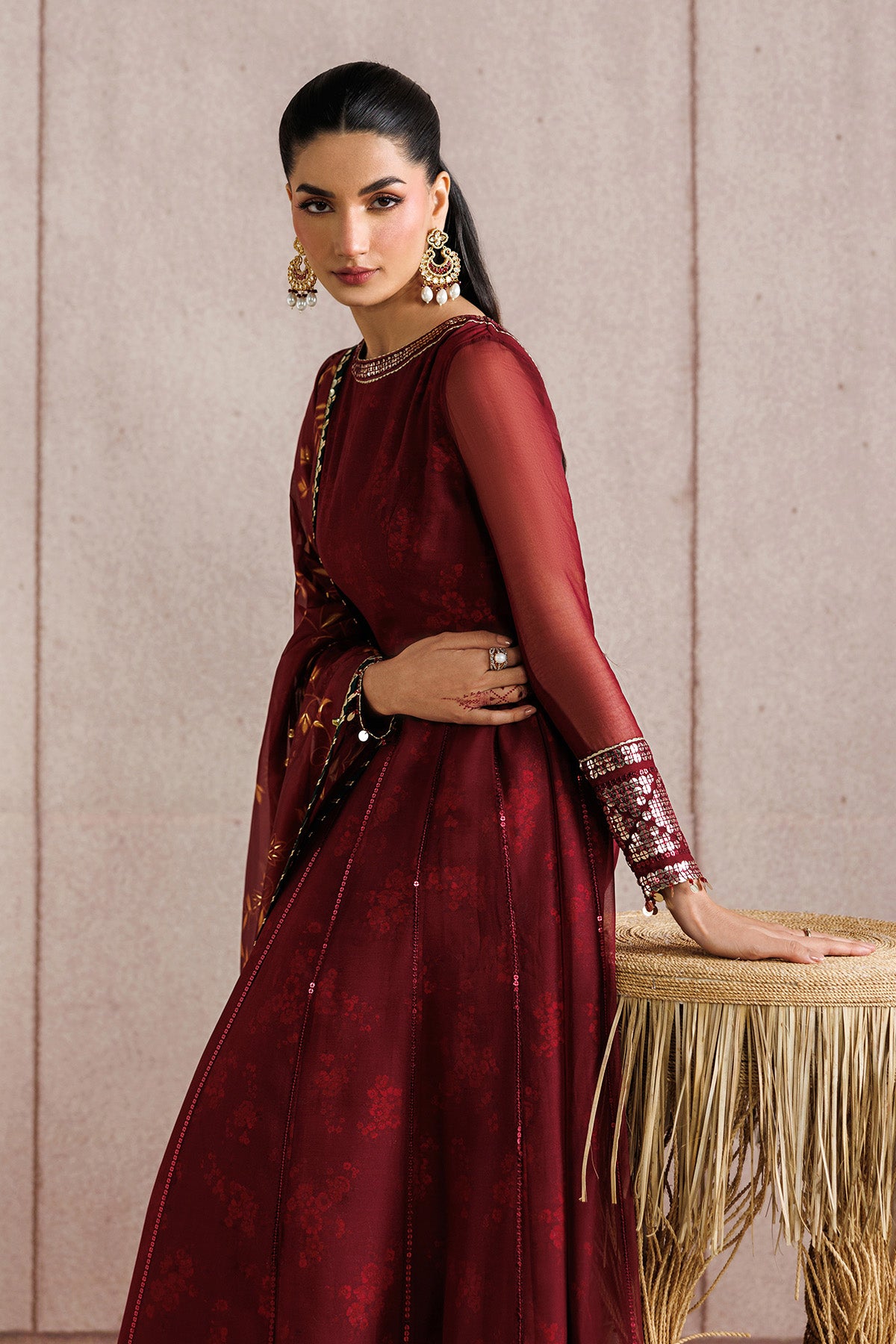 EMBROIDERED CHIFFON UC-3118