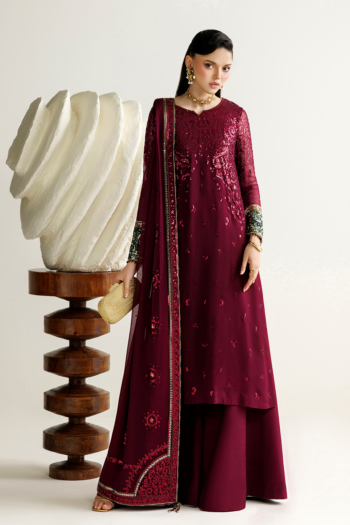 EMBROIDERED CHIFFON UC-3137