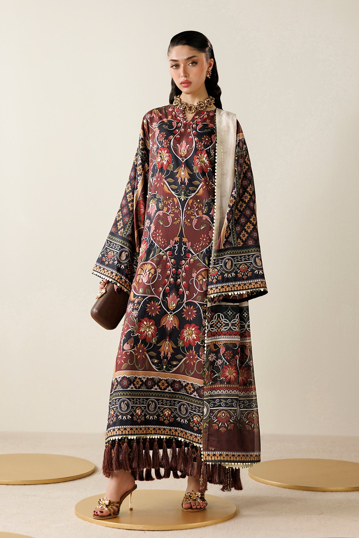 EMBROIDERED RAW SILK OR26-D03