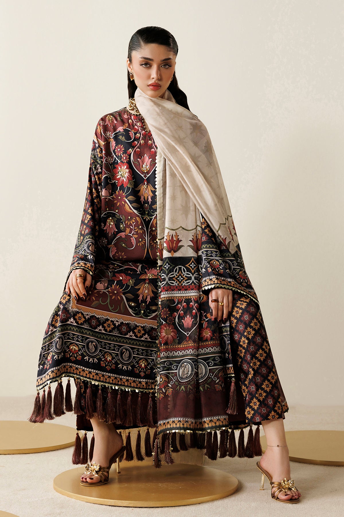 EMBROIDERED RAW SILK OR26-D03
