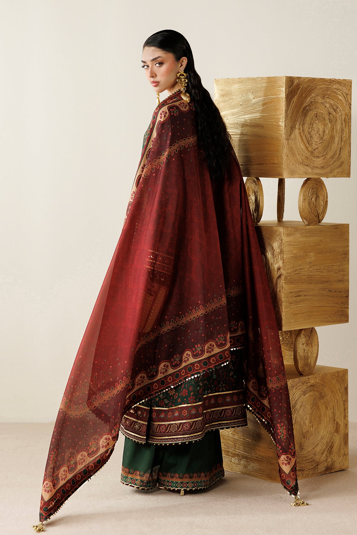EMBROIDERED RAW SILK OR26-D01