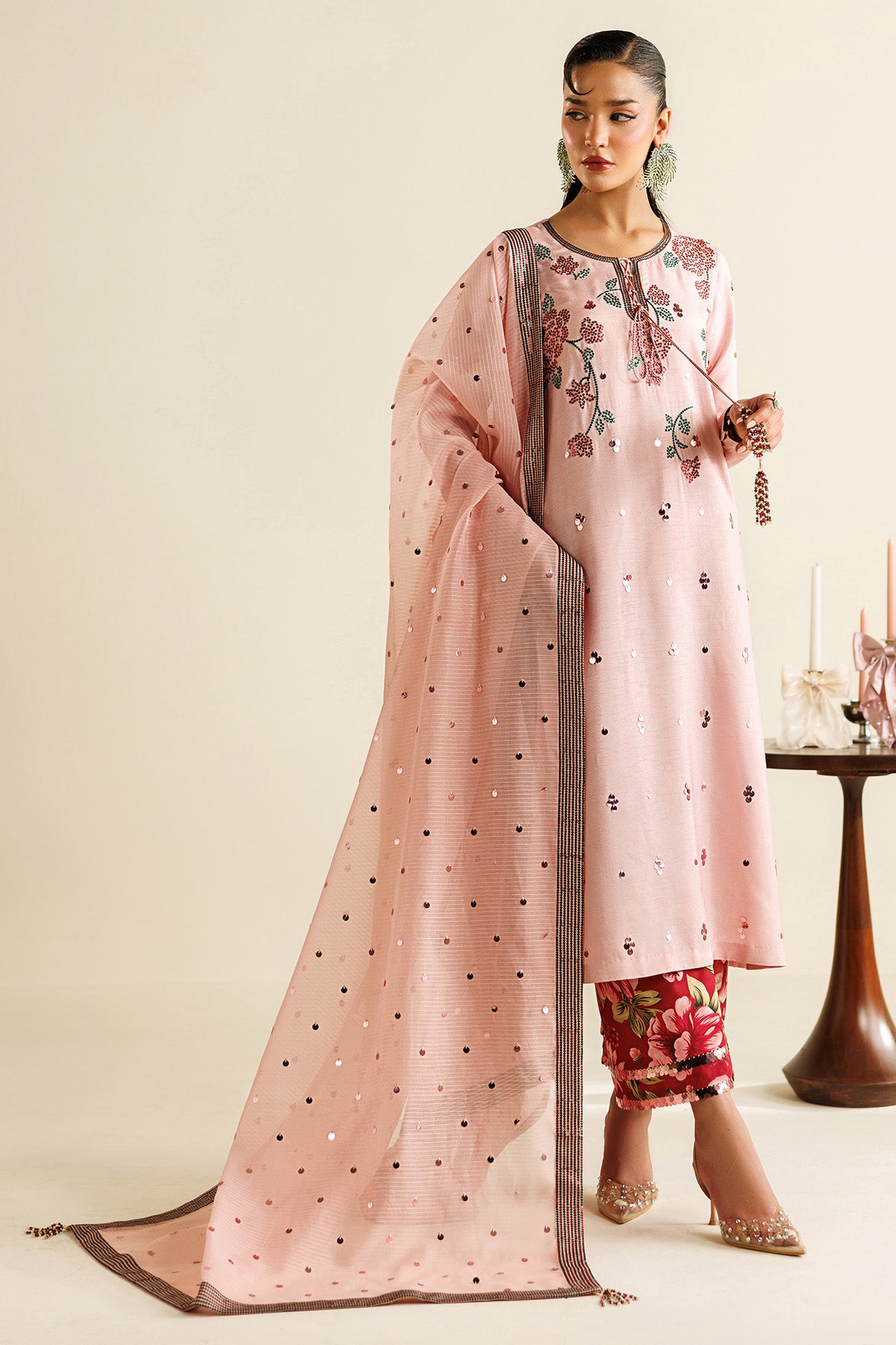 Embroidered Raw Silk UR-7071