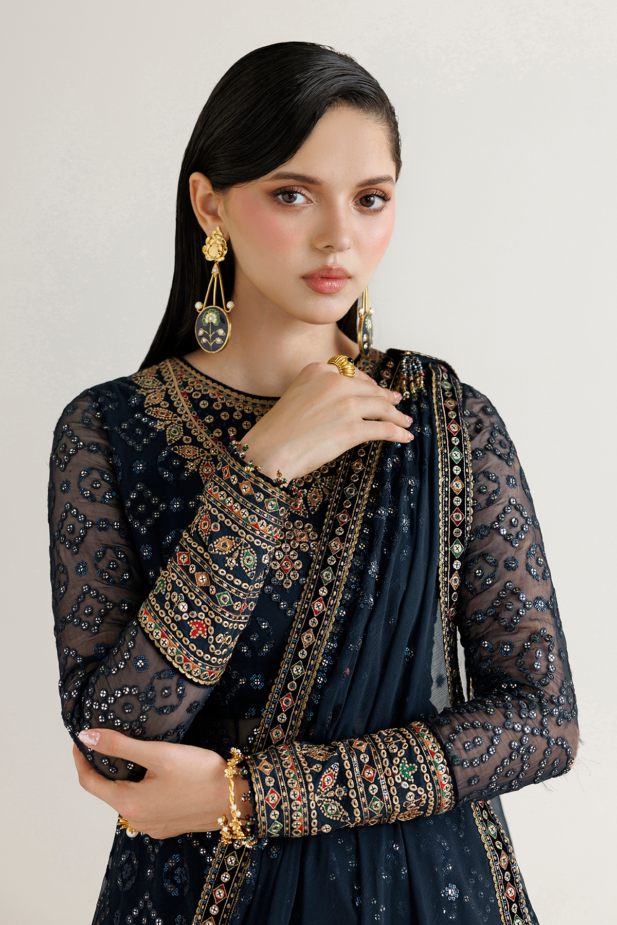 EMBROIDERED CHIFFON UC-3144