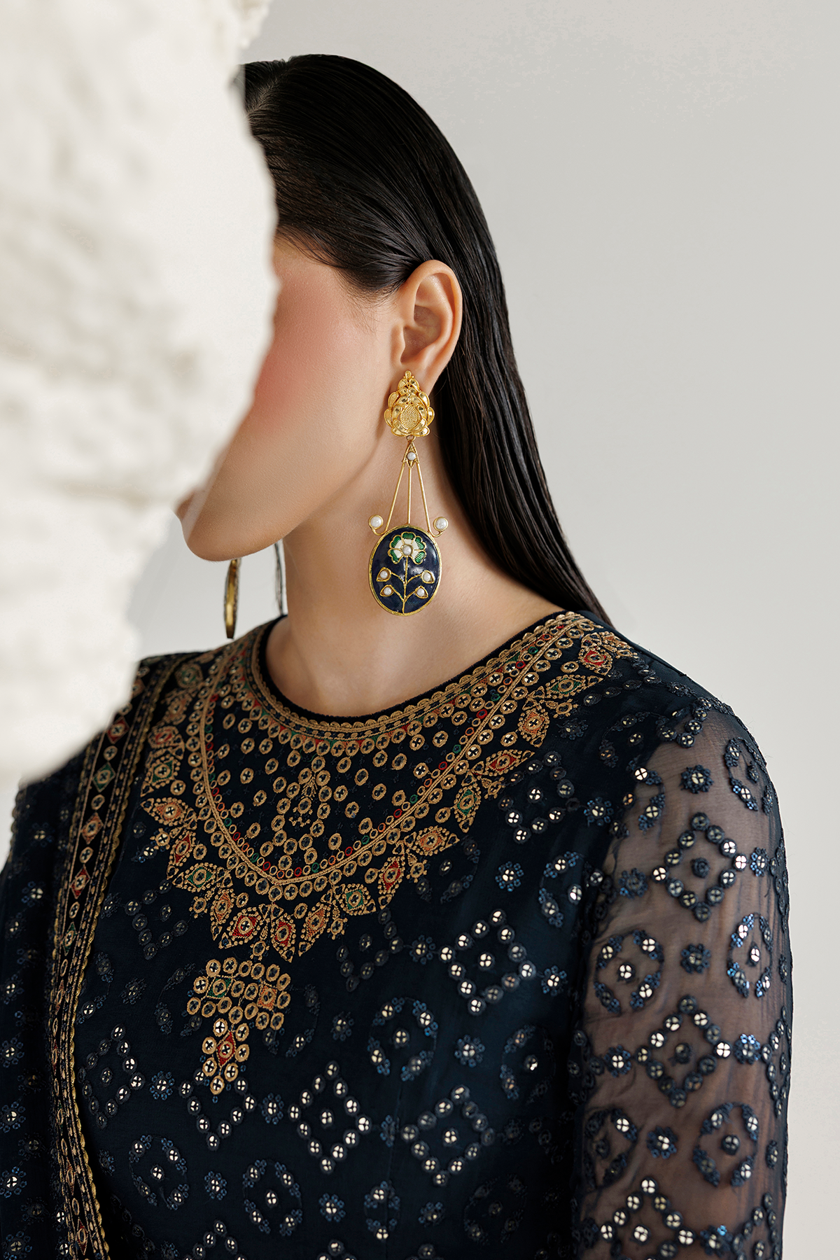 EMBROIDERED CHIFFON UC-3144
