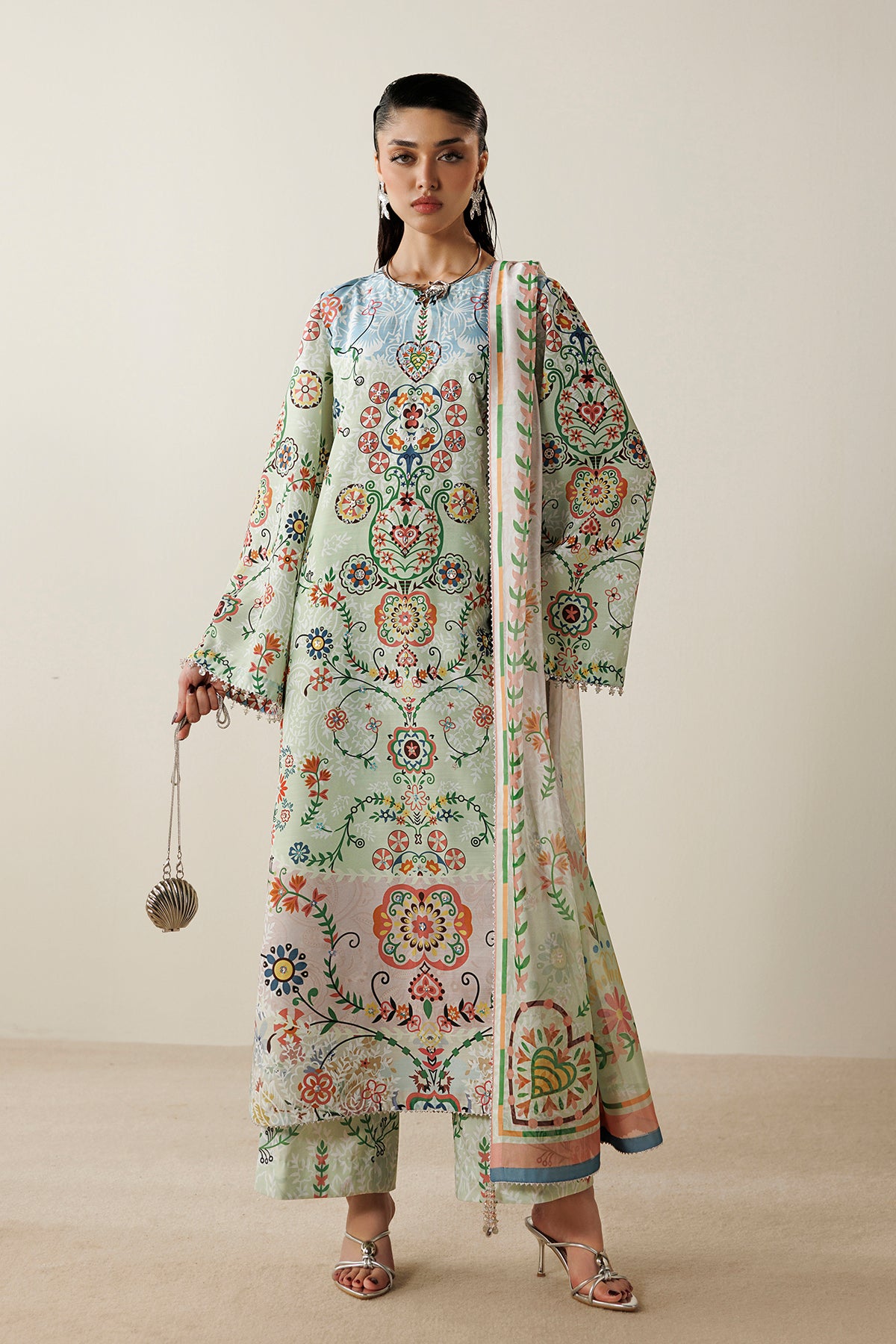 EMBROIDERED RAW SILK OR26-D10