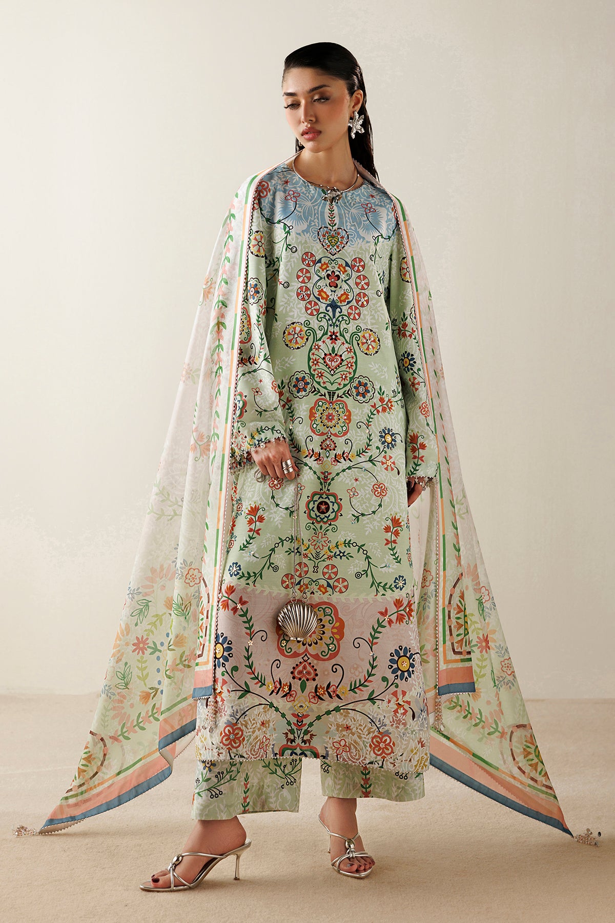 EMBROIDERED RAW SILK OR26-D10