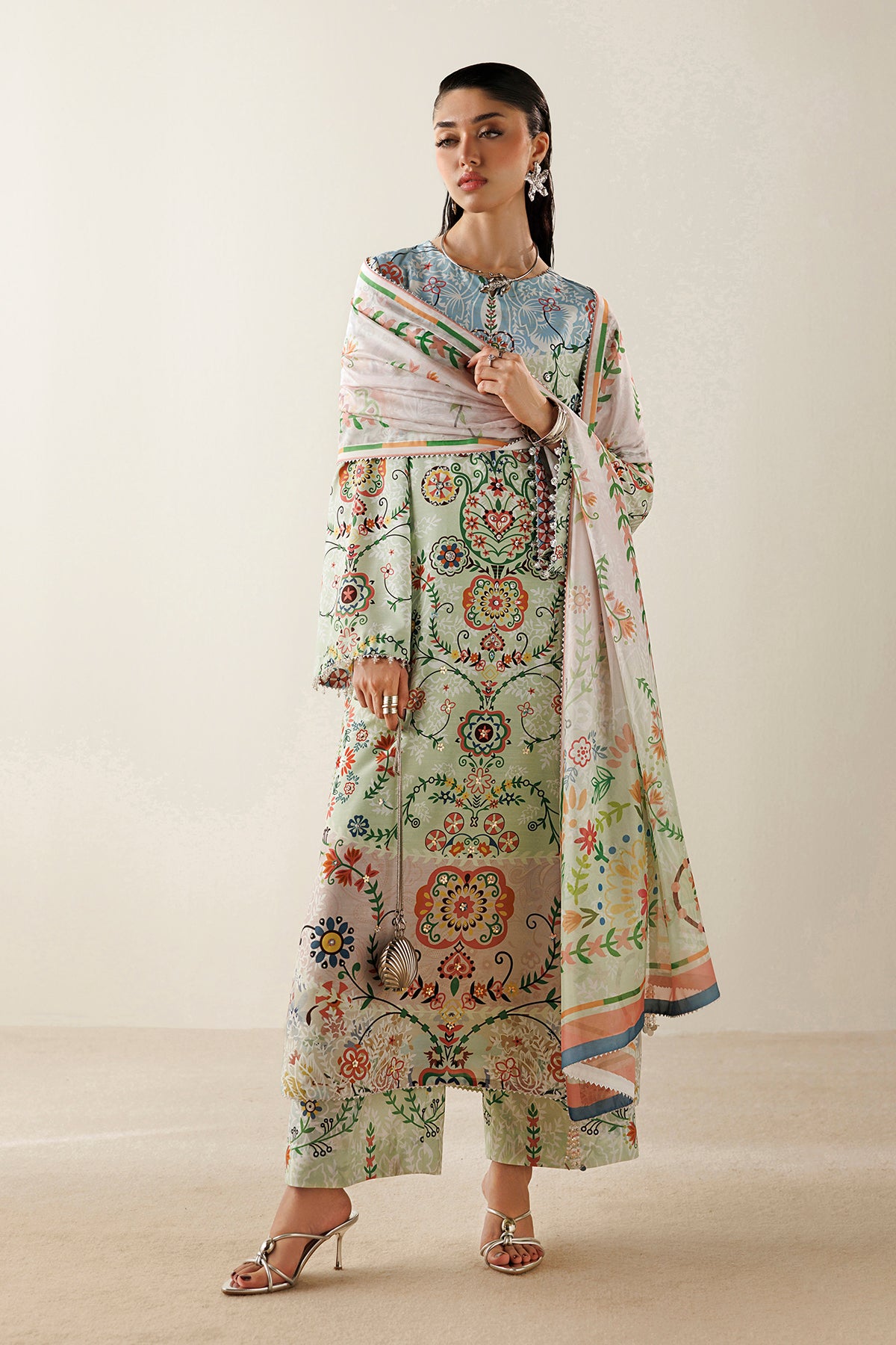 EMBROIDERED RAW SILK OR26-D10