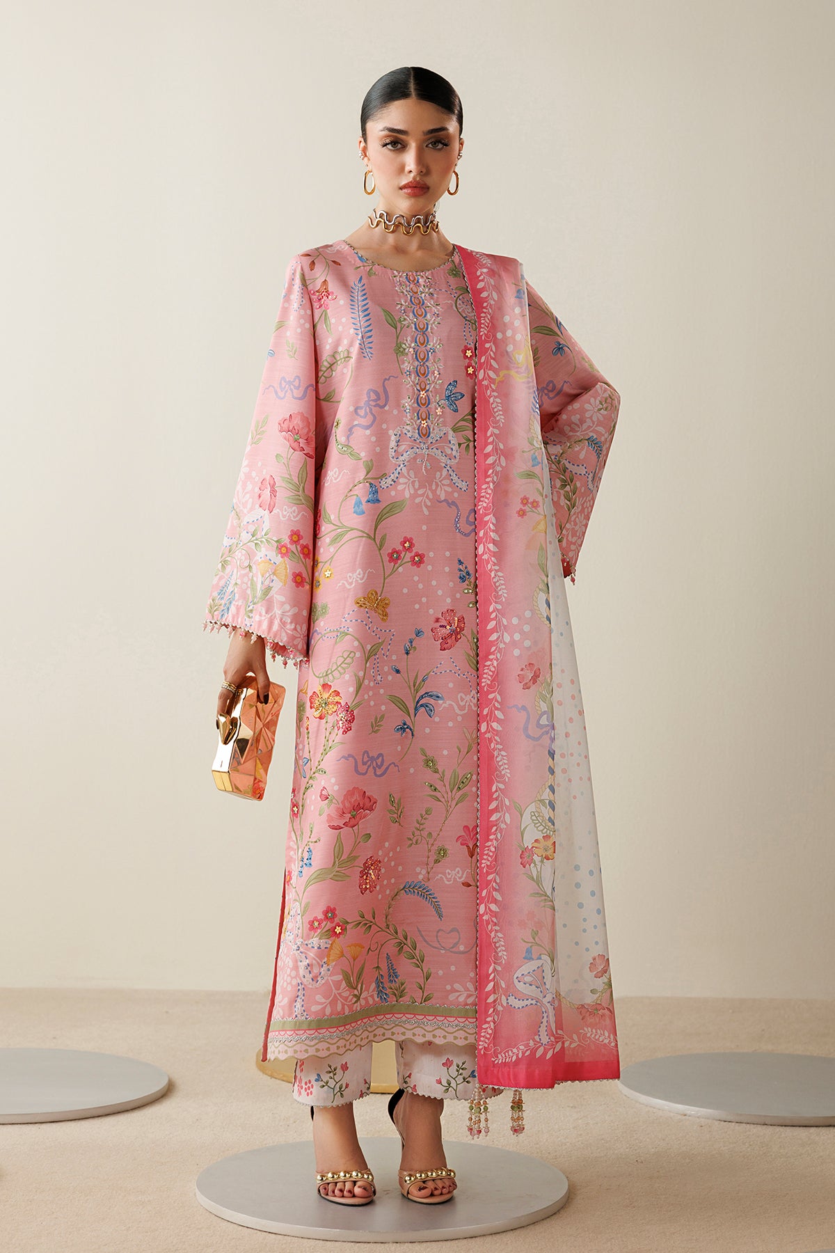 EMBROIDERED RAW SILK OR26-D04