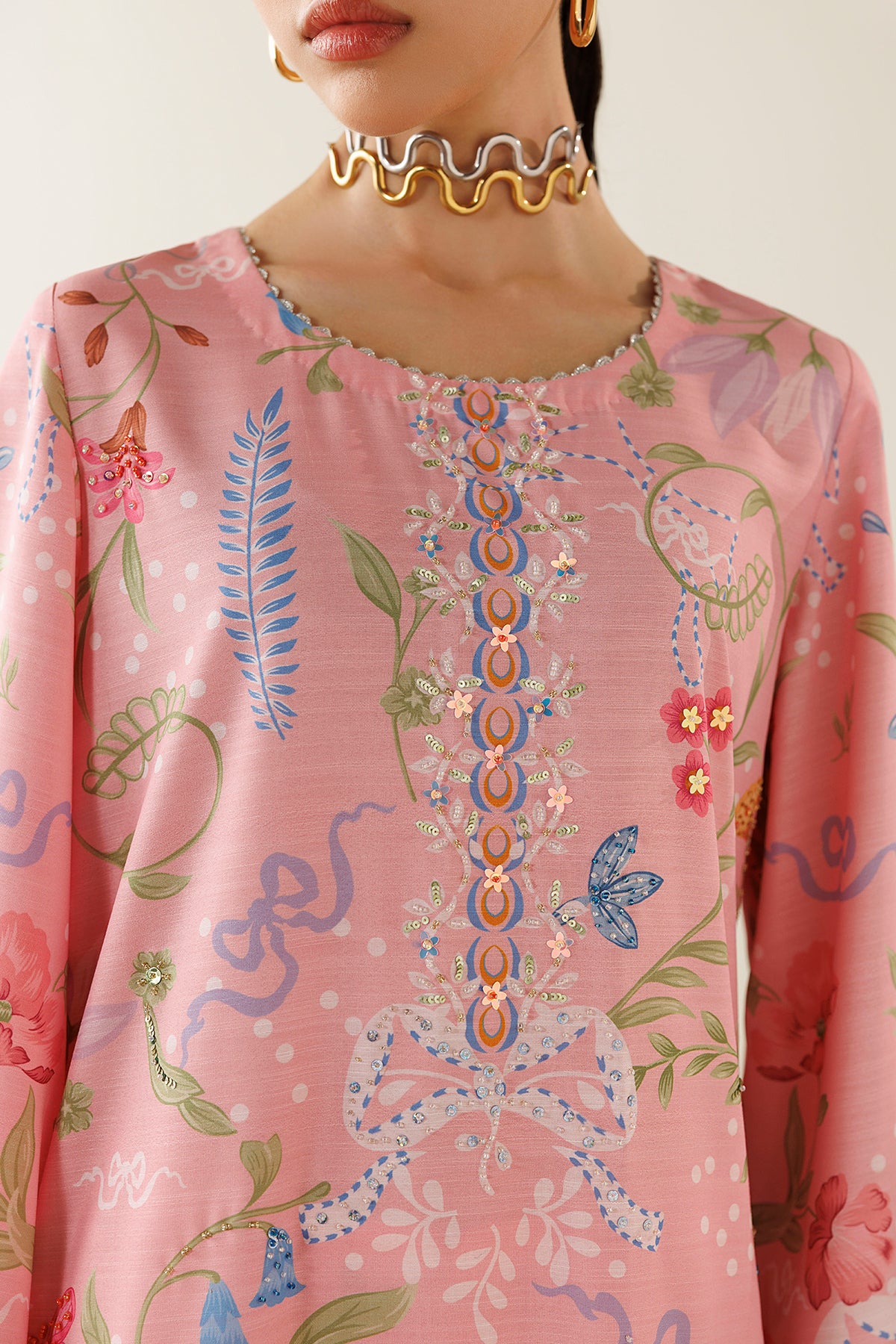 EMBROIDERED RAW SILK OR26-D04