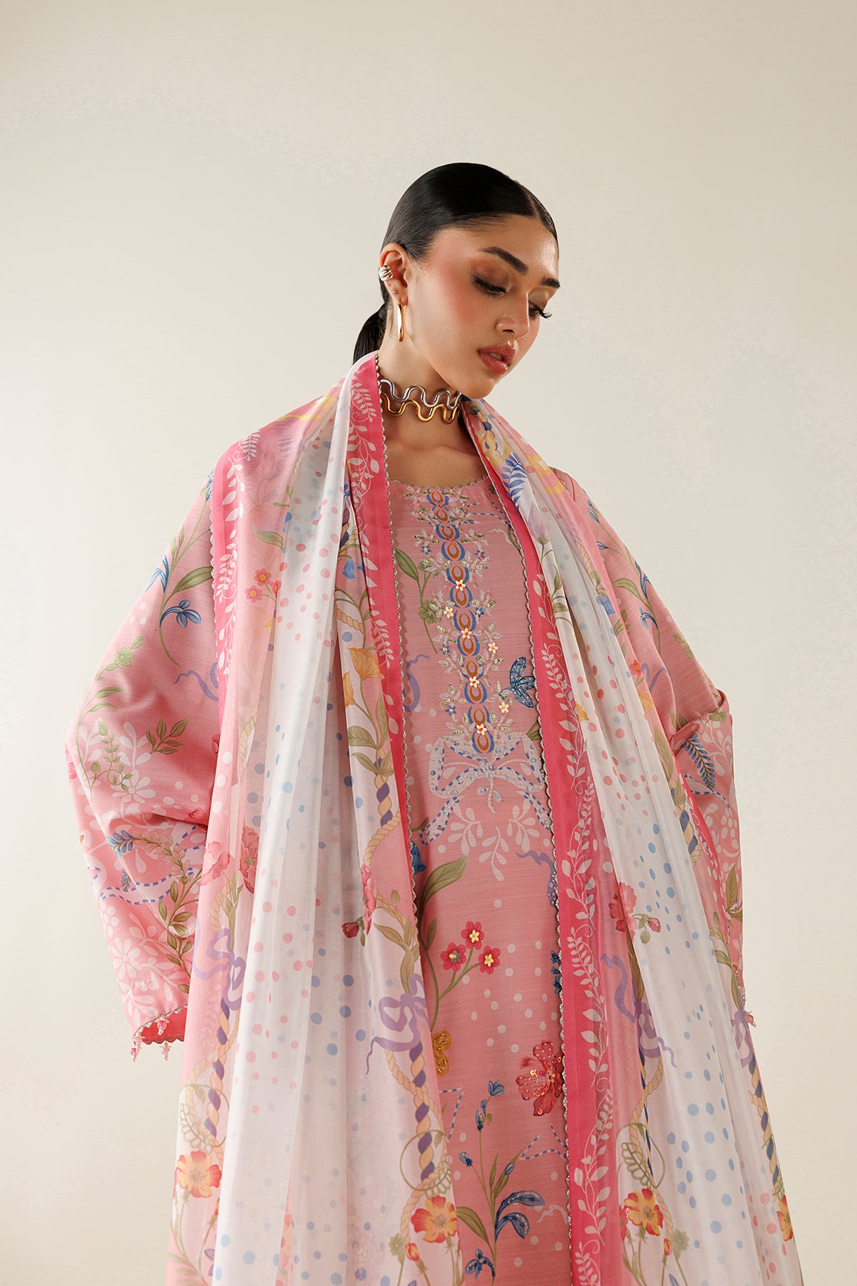 EMBROIDERED RAW SILK OR26-D04