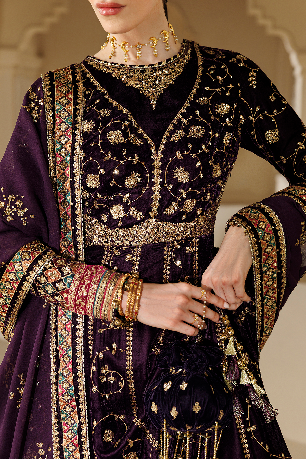 Embroidered Velvet Formal CVF26-D03