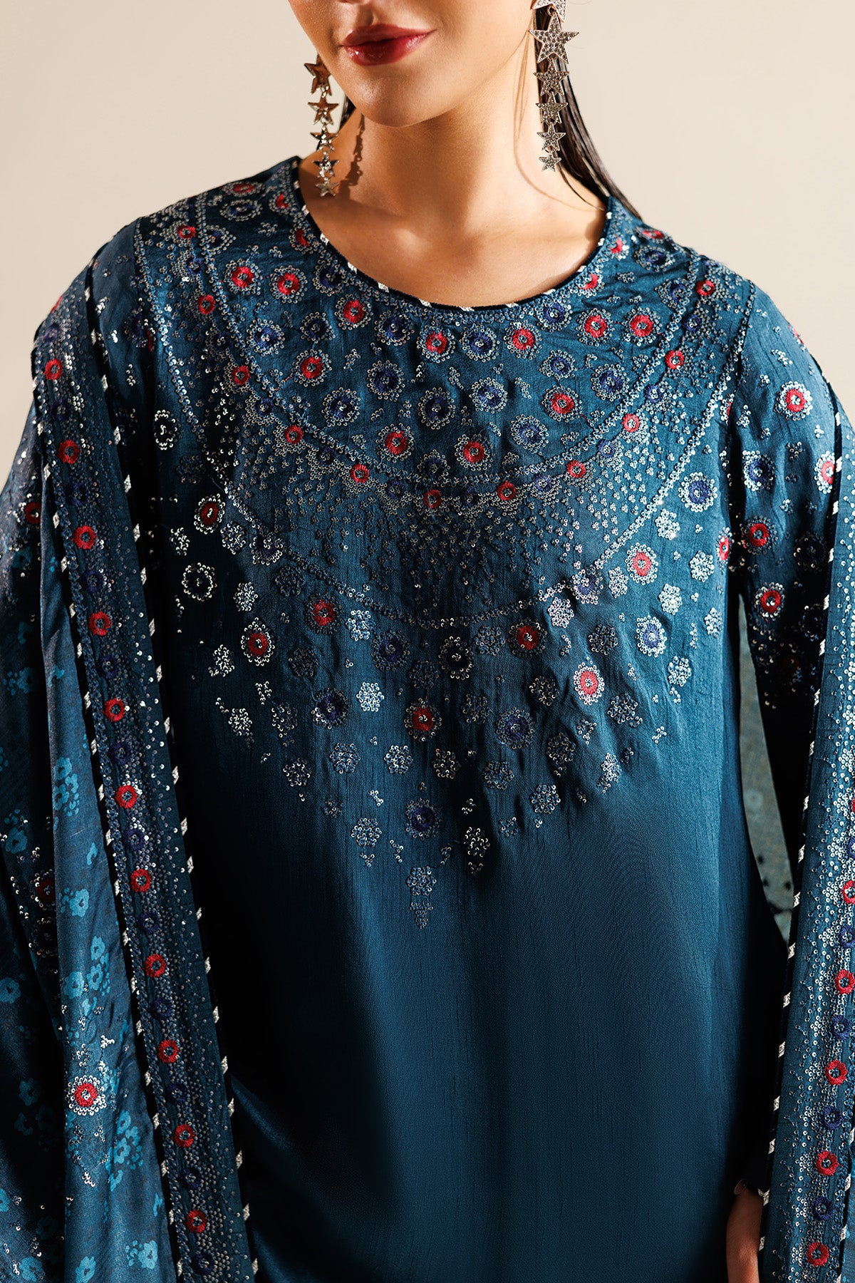 Embroidered Raw Silk UR-7062
