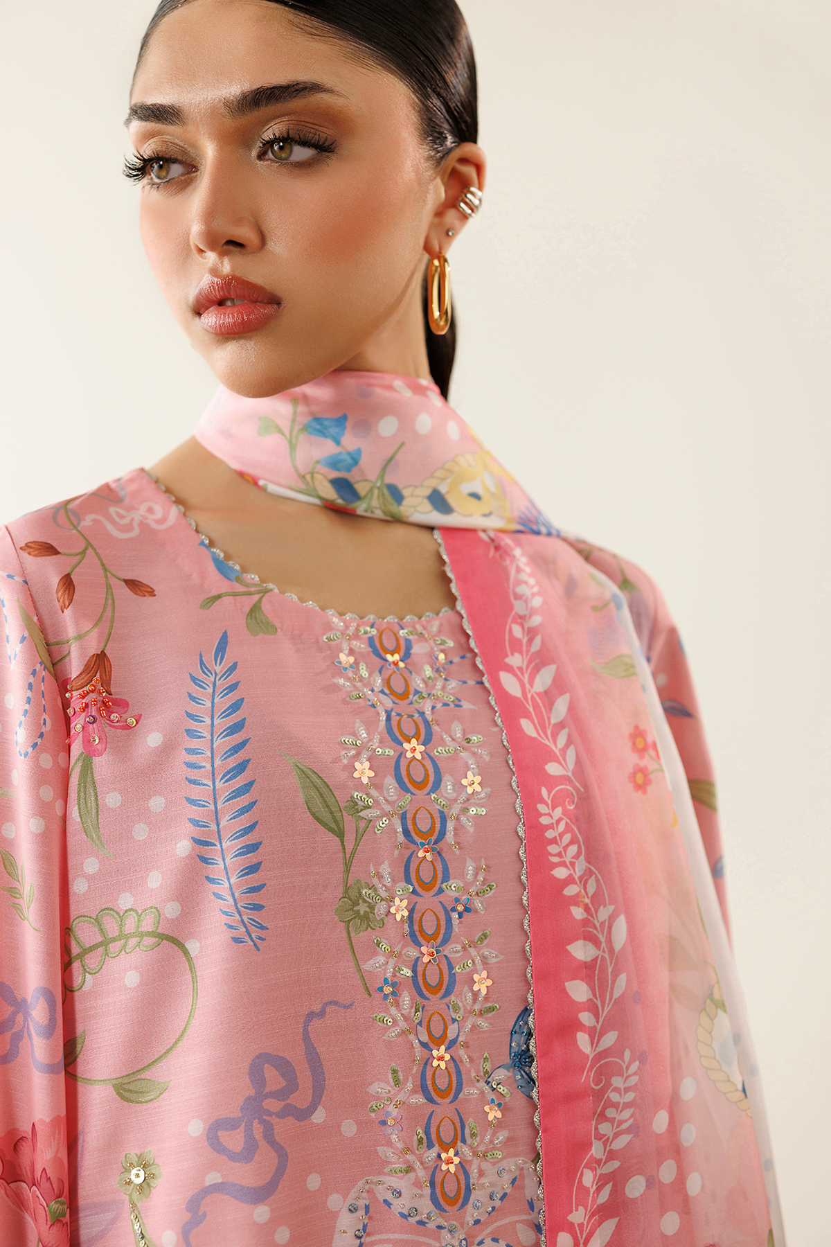 EMBROIDERED RAW SILK OR26-D04