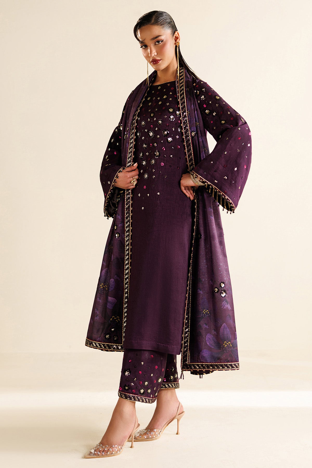 Embroidered Raw Silk UR-7063