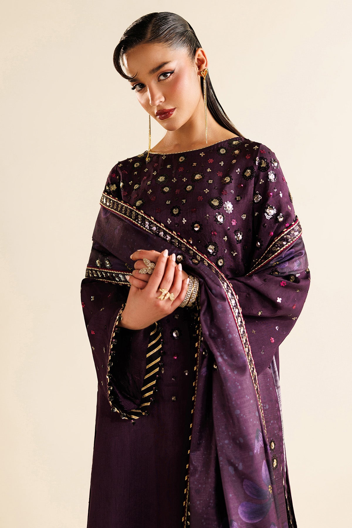 Embroidered Raw Silk UR-7063