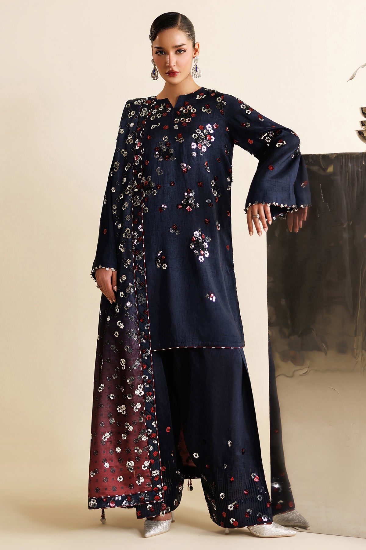 Embroidered Raw Silk UR-7064