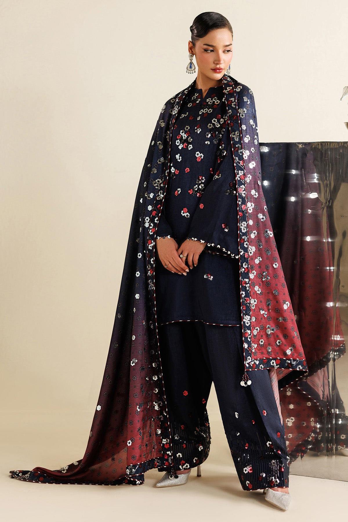 Embroidered Raw Silk UR-7064