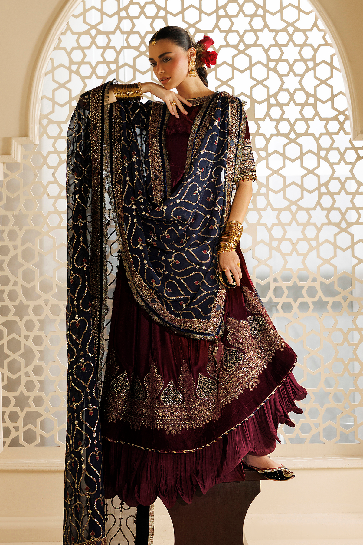 Embroidered Velvet Formal CVF26-D04
