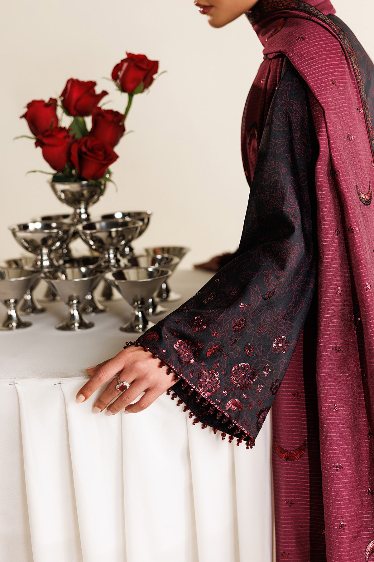 Embroidered Raw Silk UR-7068