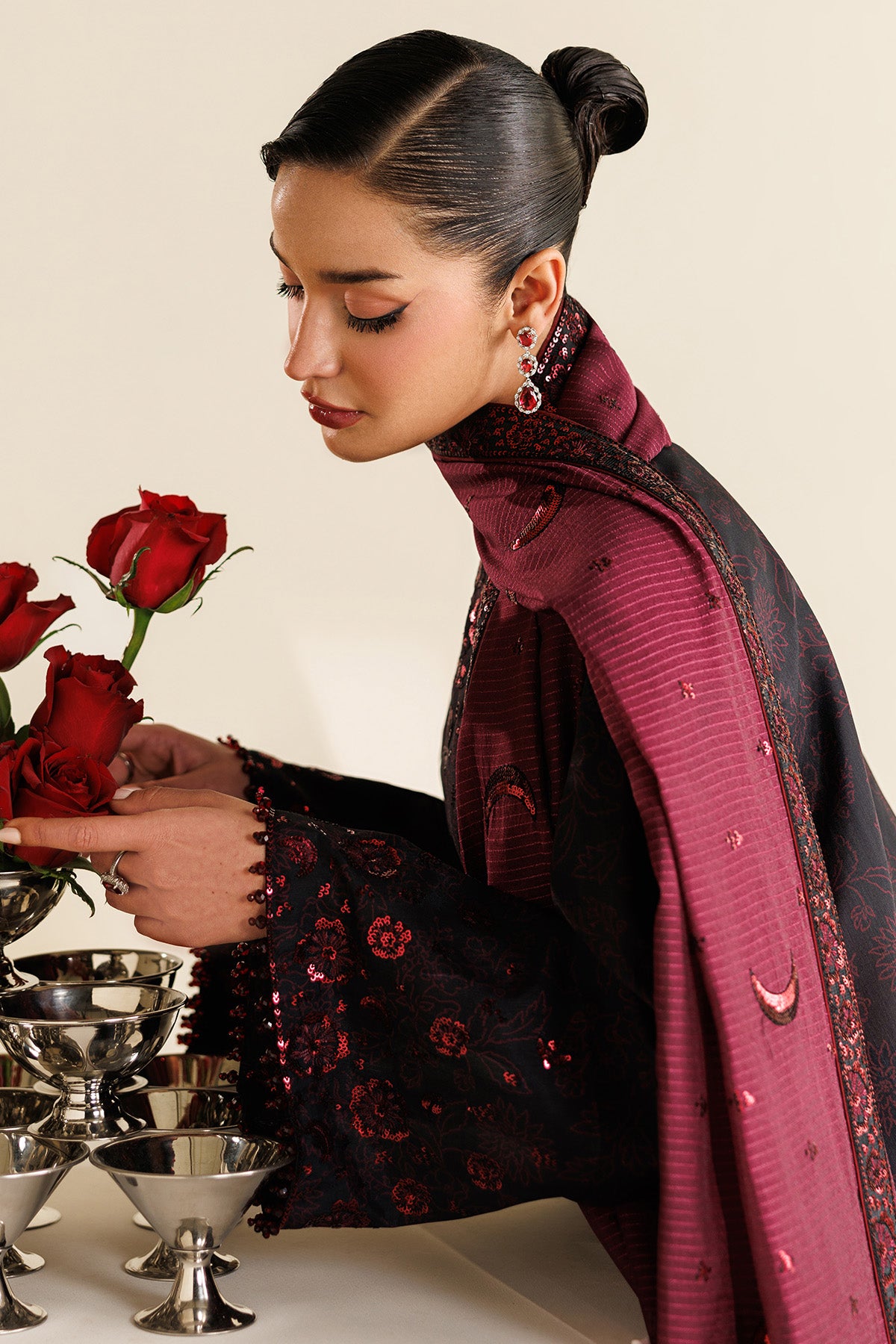 Embroidered Raw Silk UR-7068