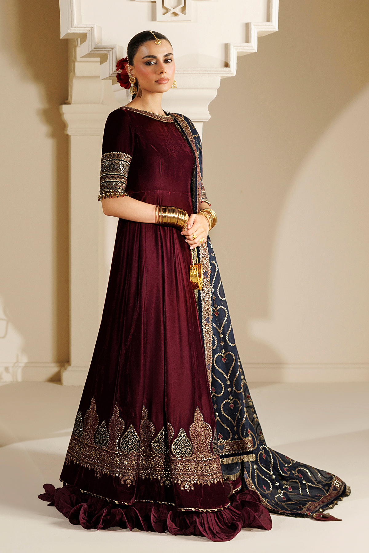 Embroidered Velvet Formal CVF26-D04