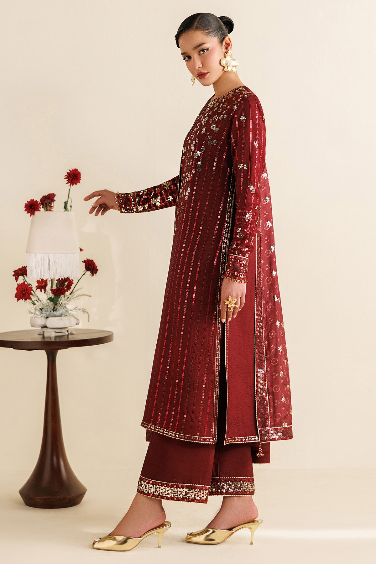 Embroidered Raw Silk UR-7070