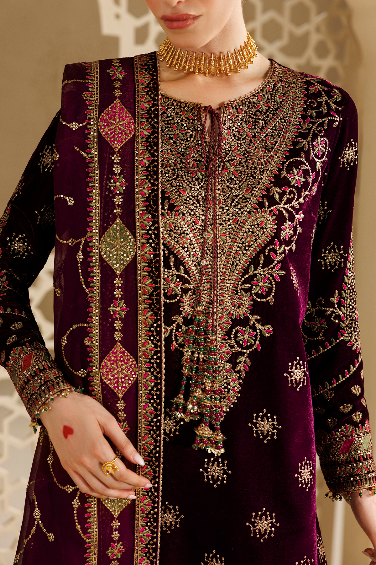 Embroidered Velvet Formal CVF26-D08