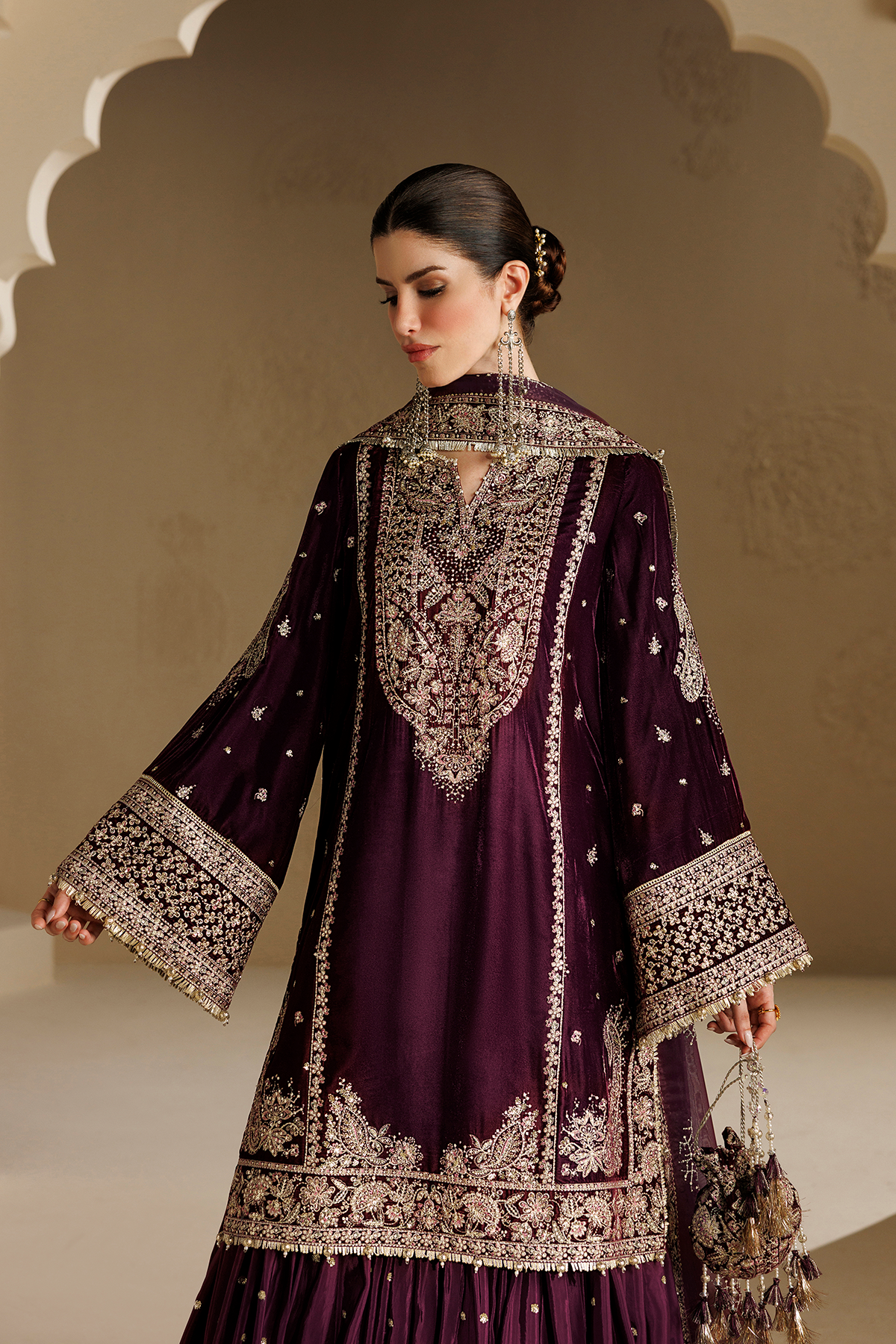 Embroidered Velvet Formal VF-2042
