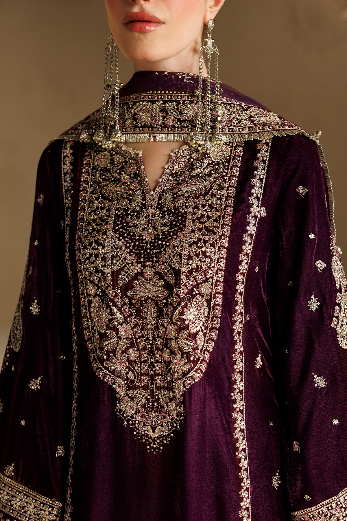 Embroidered Velvet Formal VF-2042