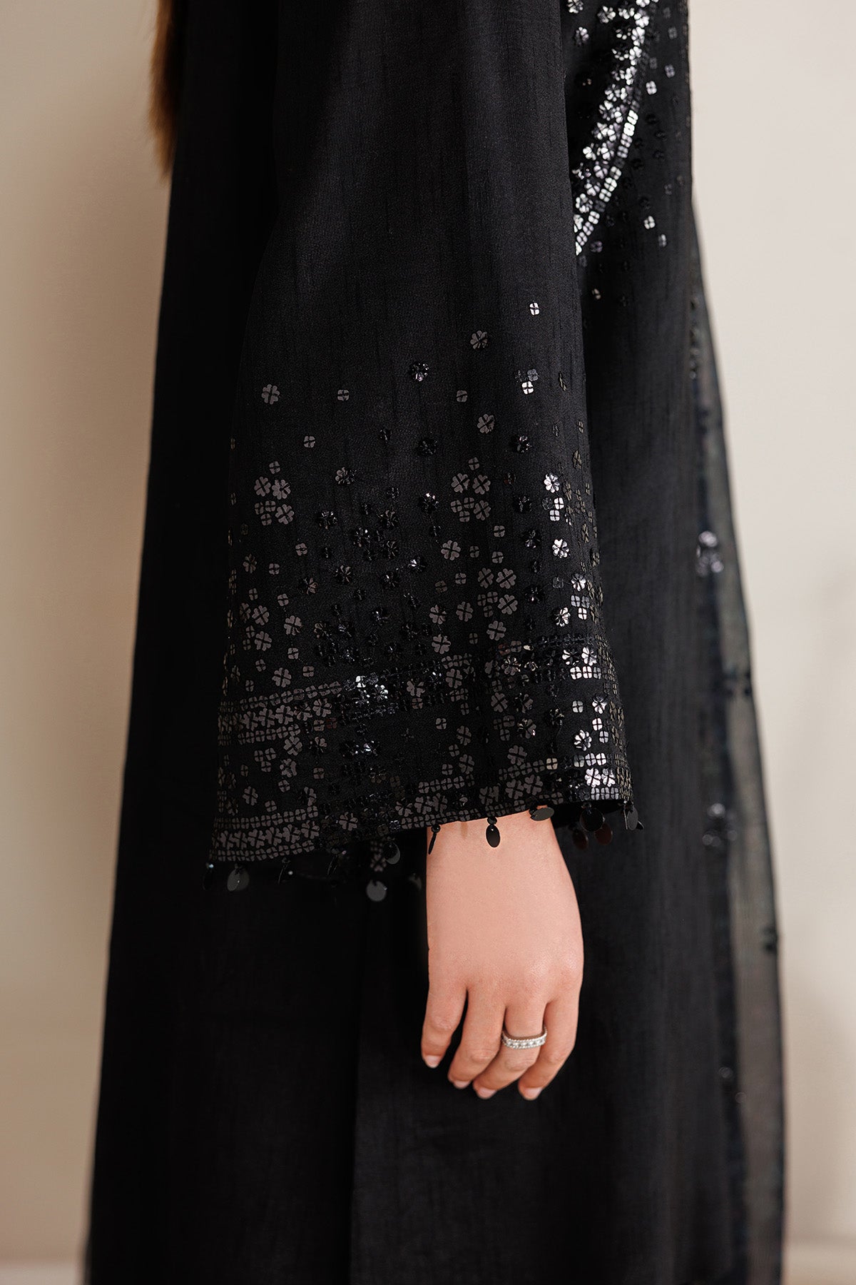 EMBROIDERED RAW SILK UR-7081