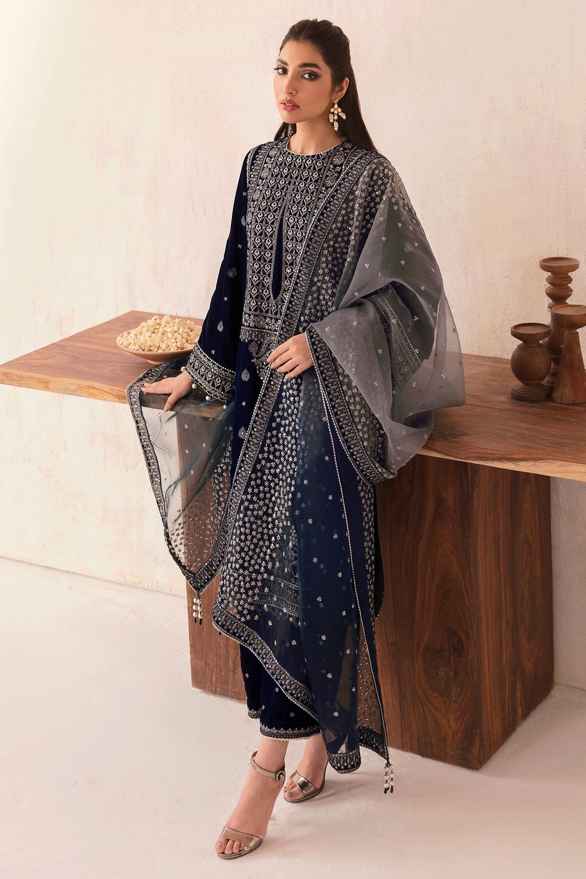 Embroidered Velvet Formal VF-2003