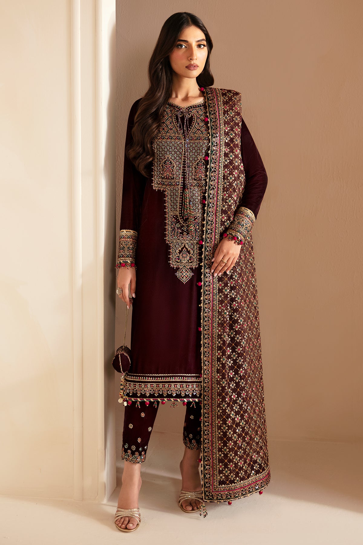 Embroidered Velvet Formal VF-2022