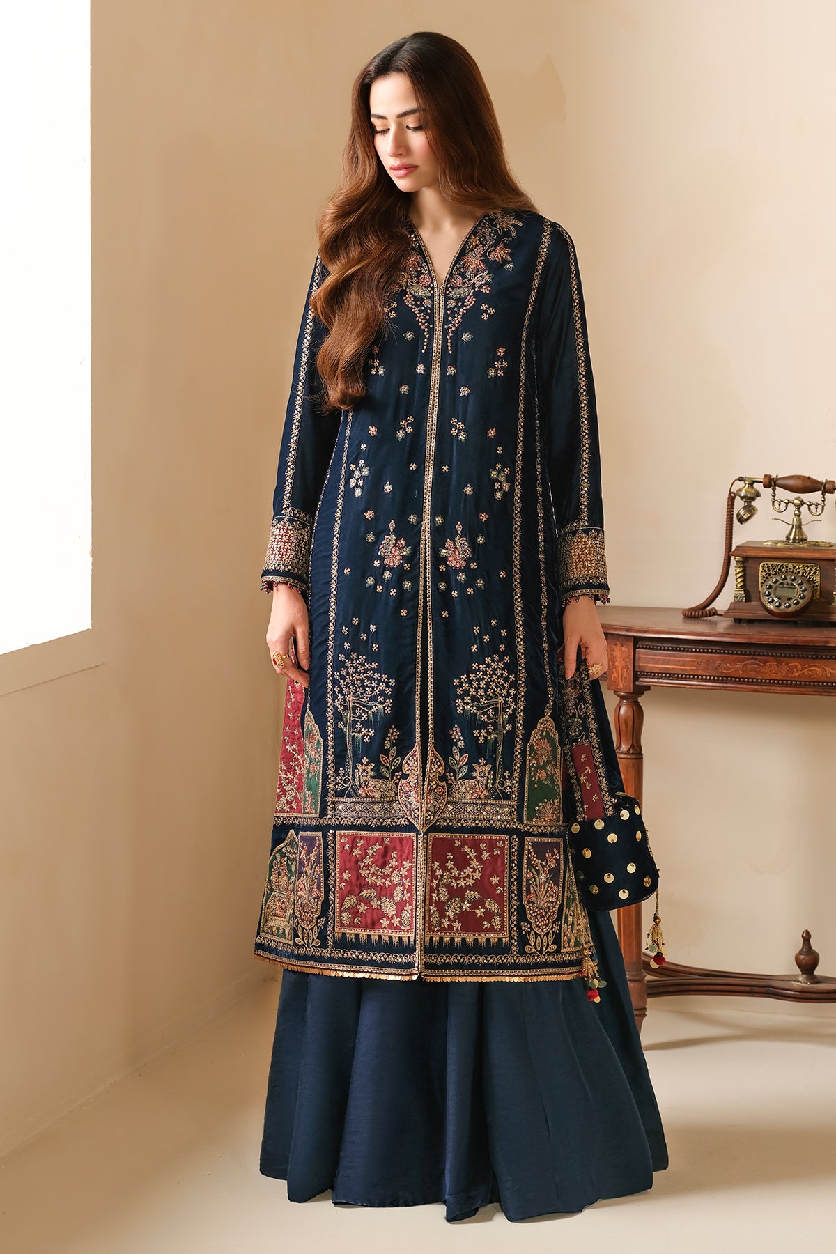 Embroidered Velvet Formal VF-2035