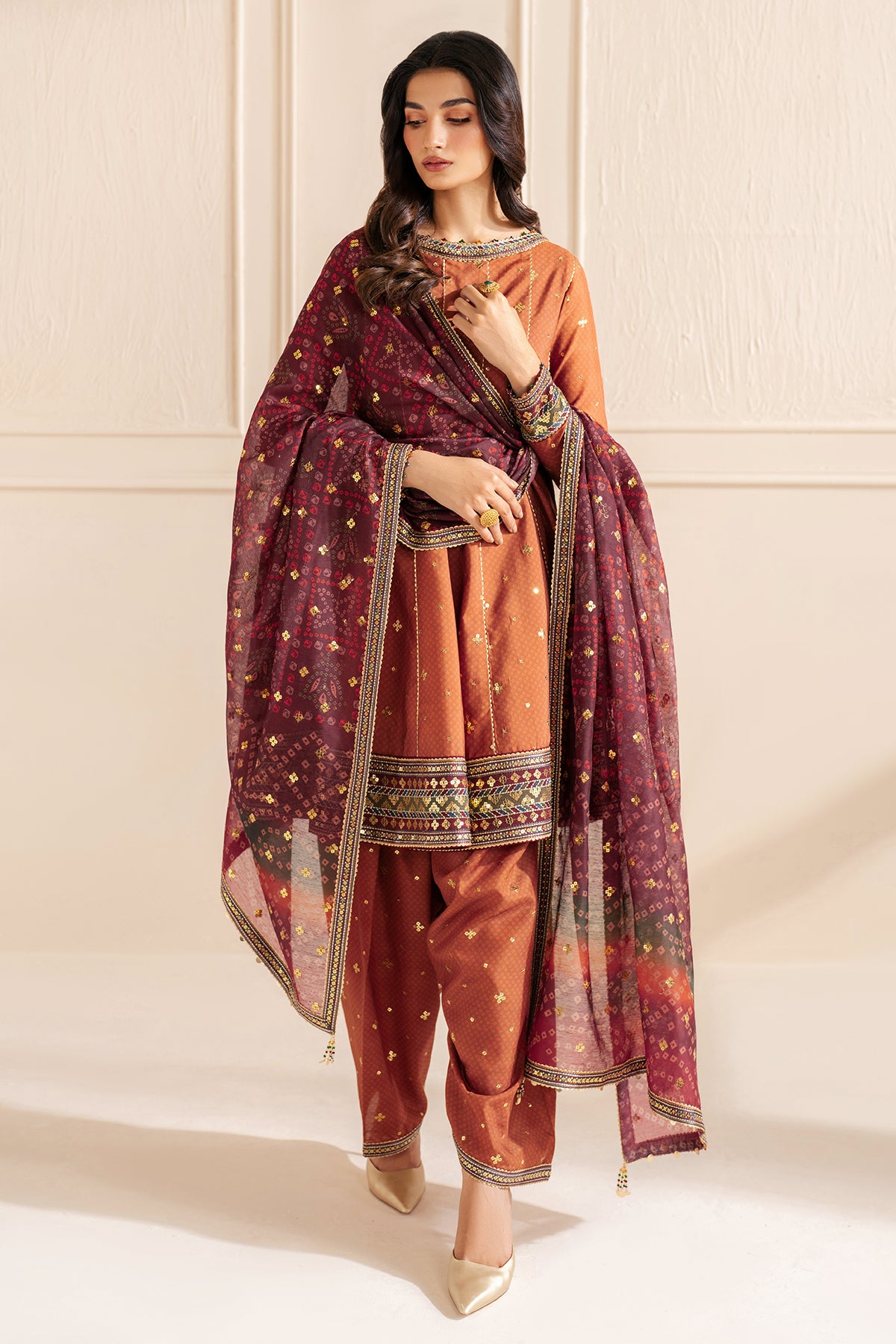 Embroidered Raw Silk UR-7050