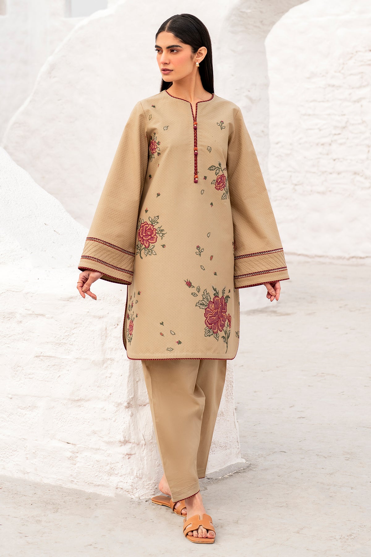 EMBROIDERED DOBBY LAWN RTW - 1174