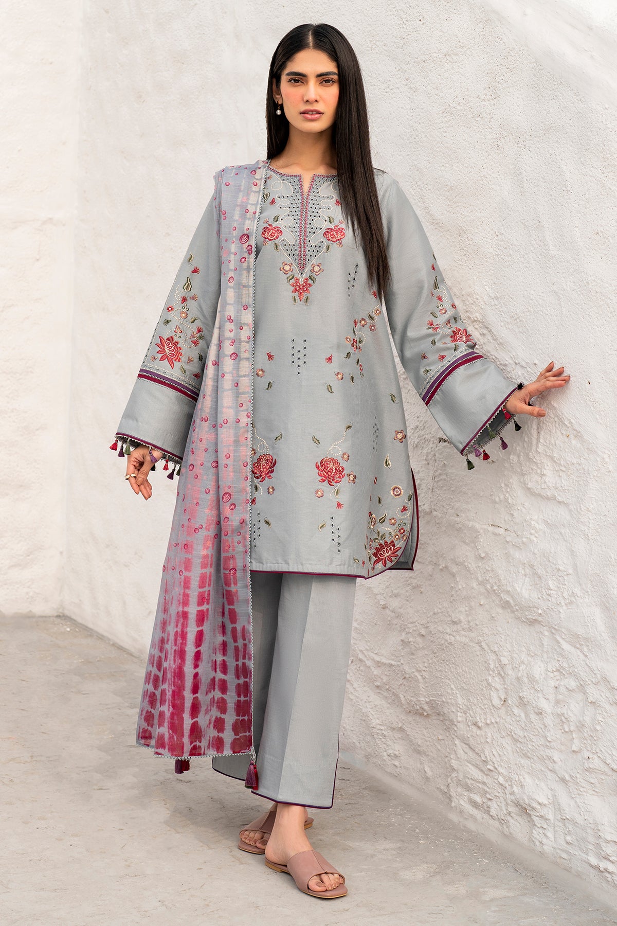 EMBROIDERED DOBBY LAWN RTW - 1172